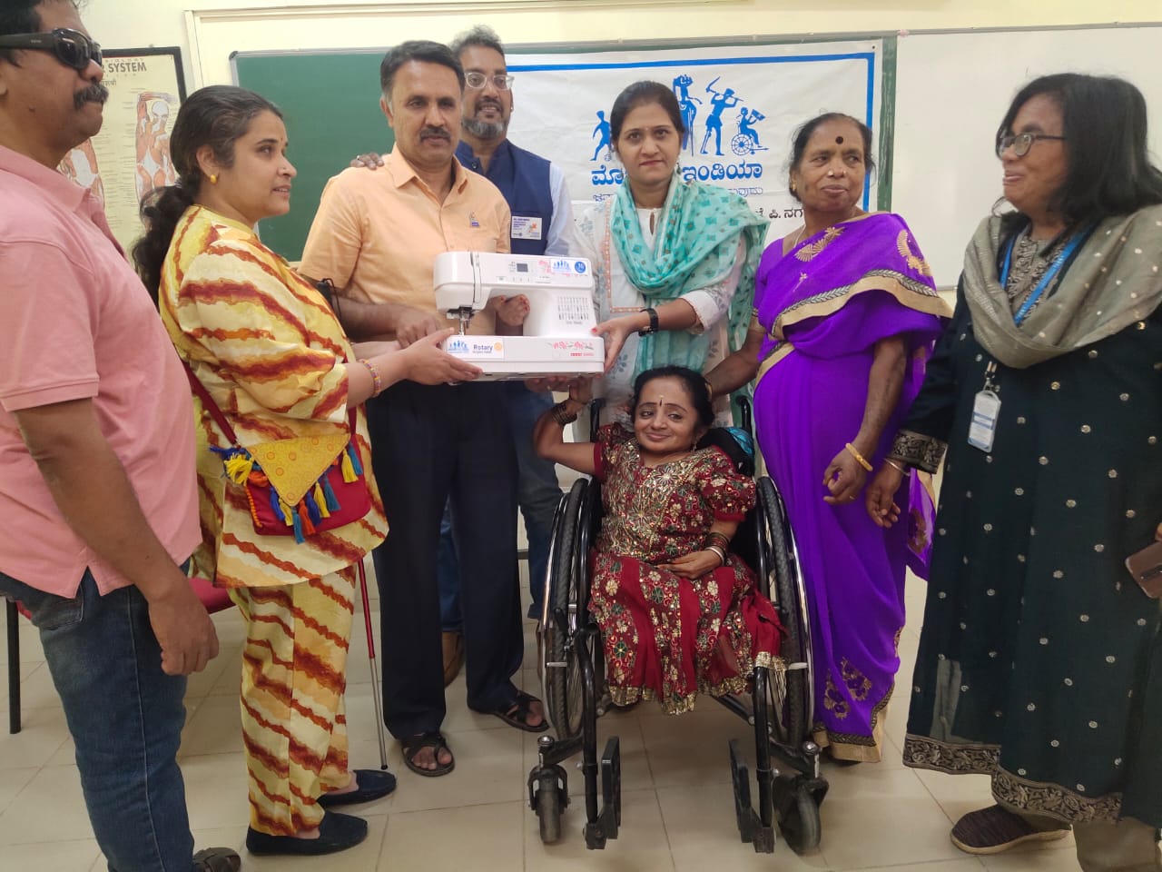 customized sewing machine given to mobility india