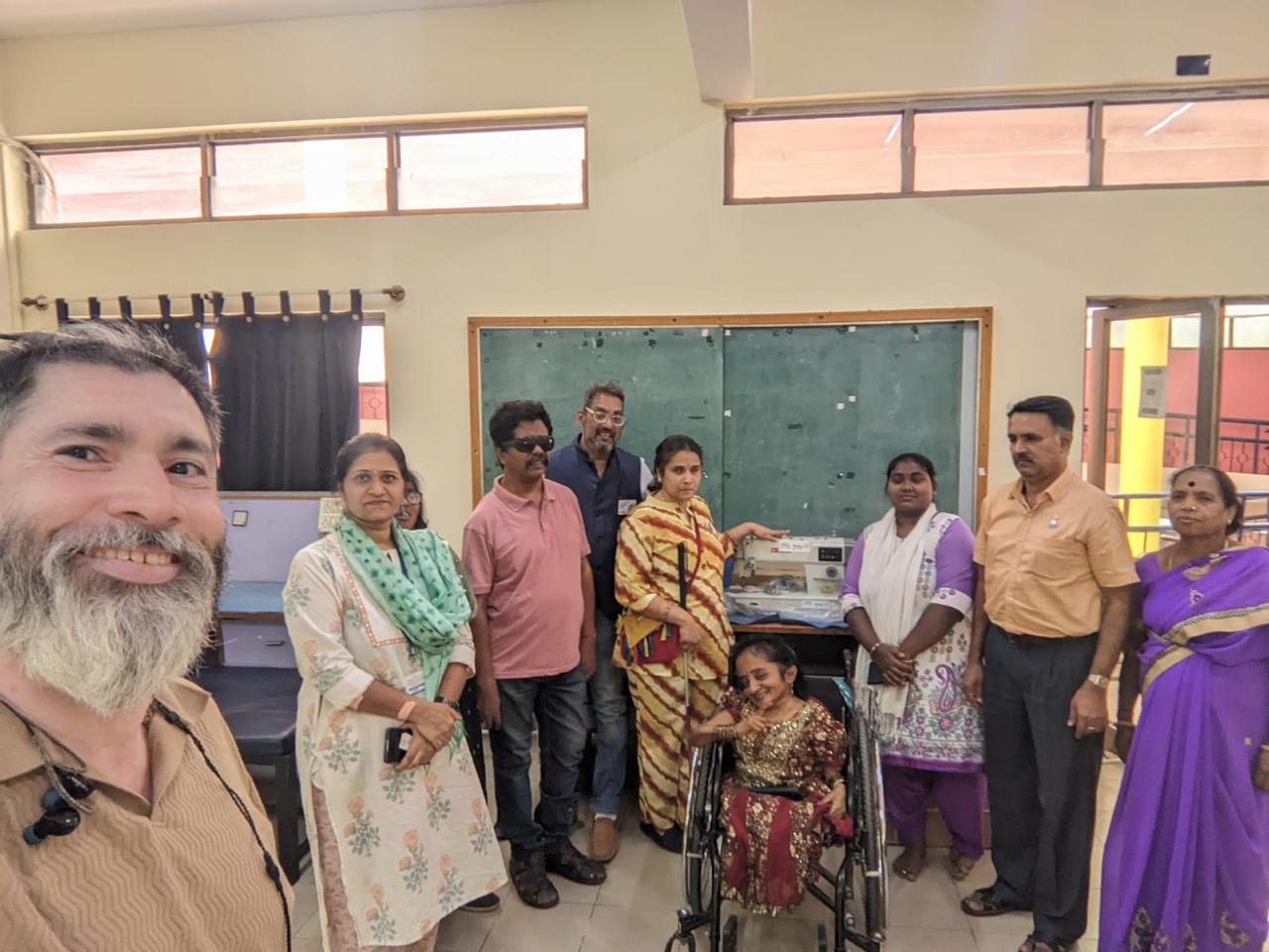 customized sewing machine given to mobility india