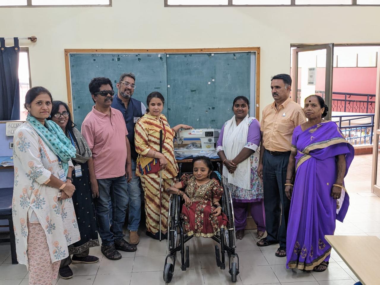 customized sewing machine given to mobility india