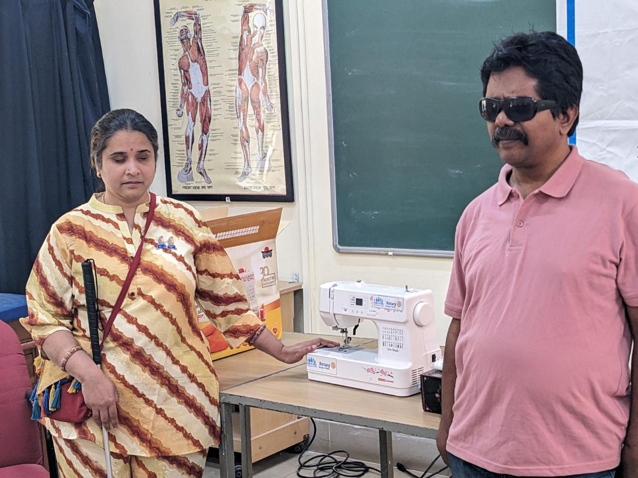 customized sewing machine given to mobility india