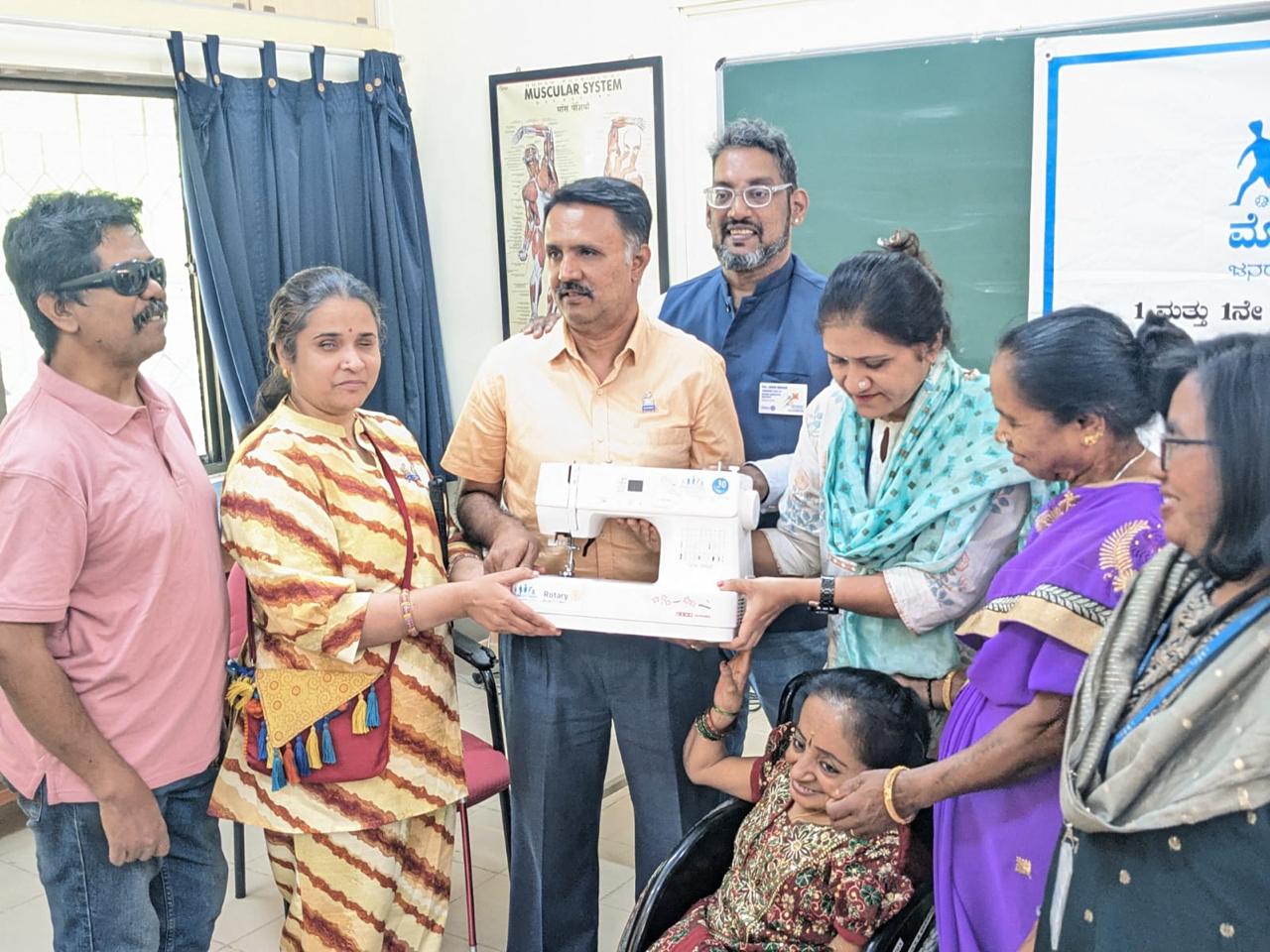 customized sewing machine given to mobility india