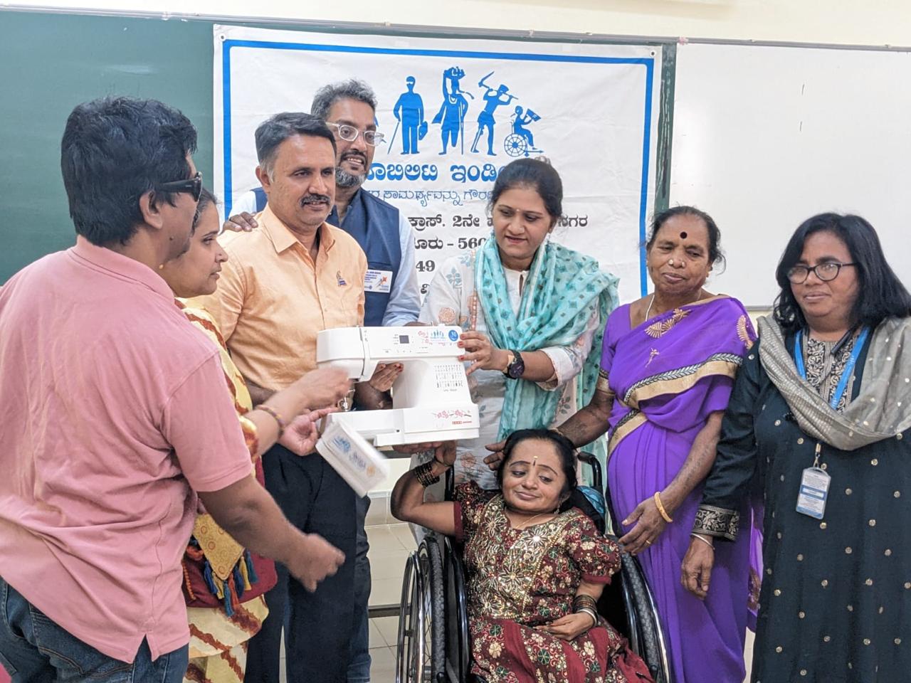 customized sewing machine given to mobility india