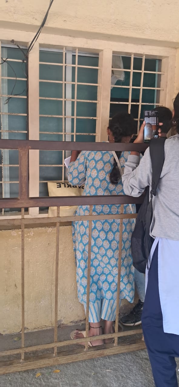 Benches at the Nadakacheri office for citizens waiting in the queue.
